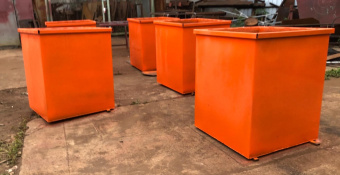 Контейнер бак для мусора мусорный 0 75 куб.м ТБО с крышкой Коричневый