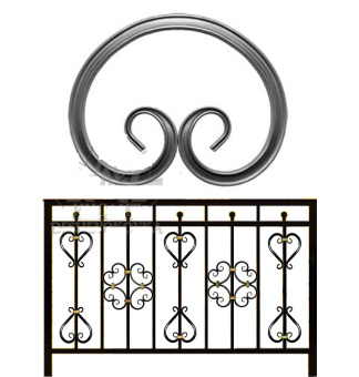Кованый элемент ковки металлический орнамент Вензель Т10-150-120